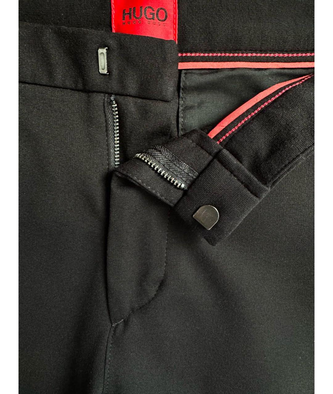 HUGO BOSS Черные вискозные повседневные брюки, фото 4