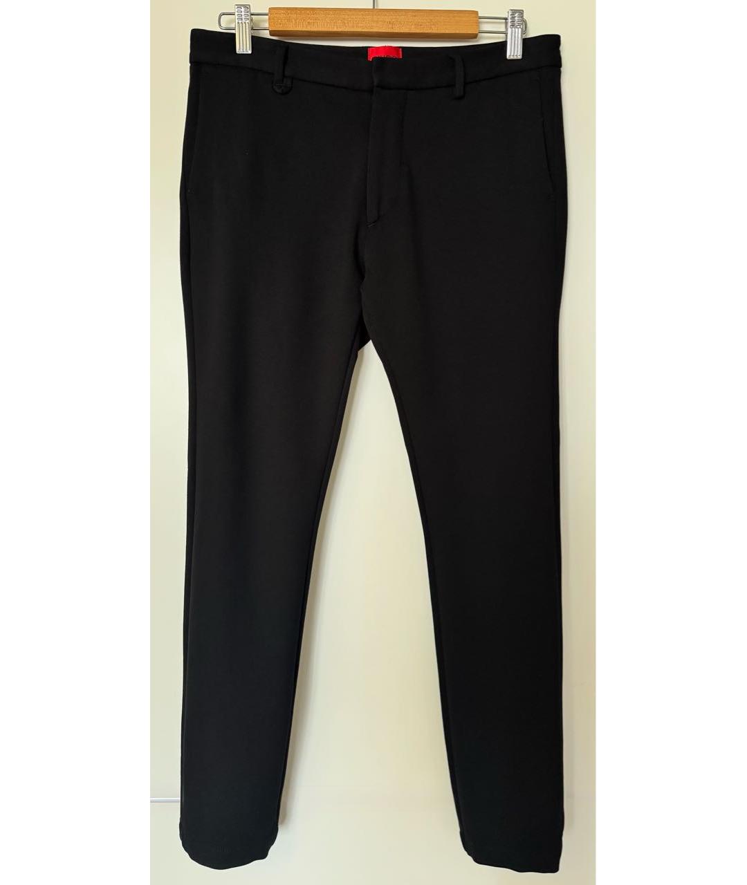 HUGO BOSS Черные вискозные повседневные брюки, фото 7