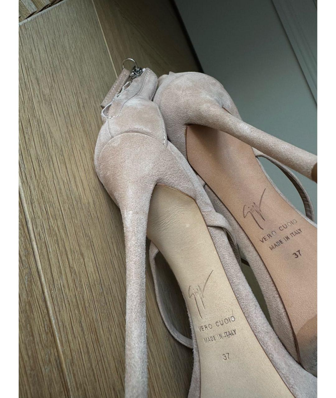 GIUSEPPE ZANOTTI DESIGN Розовые замшевые босоножки, фото 6