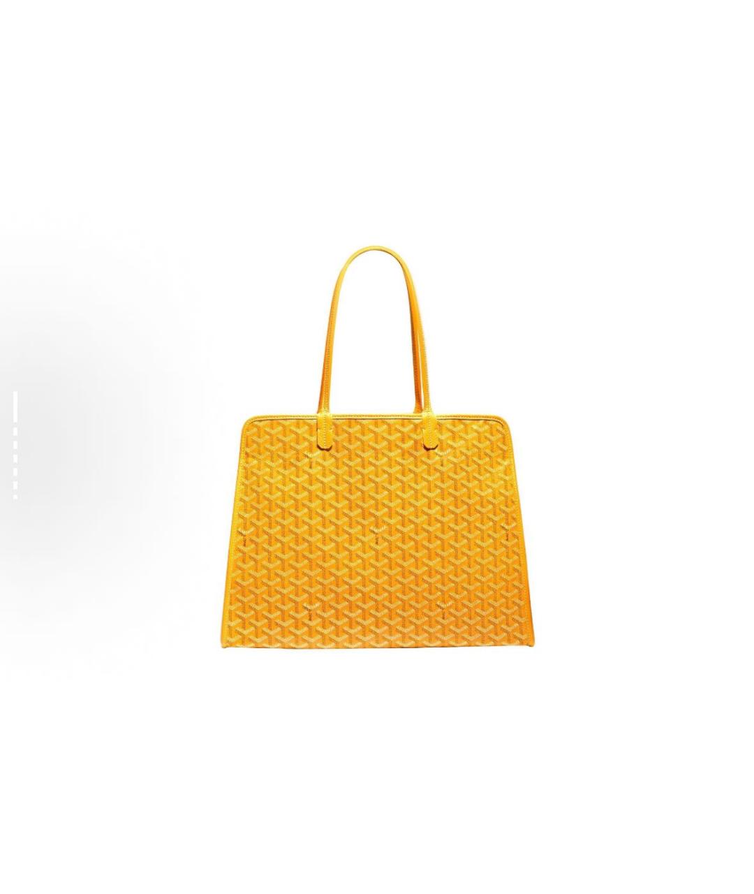 GOYARD Желтая кожаная сумка тоут, фото 2