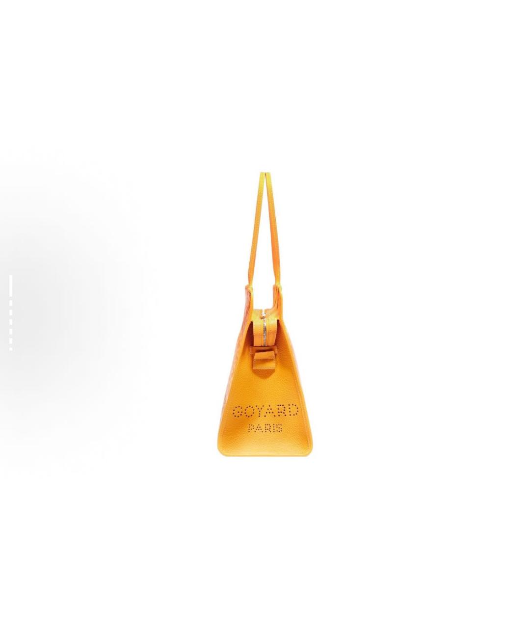 GOYARD Желтая кожаная сумка тоут, фото 3