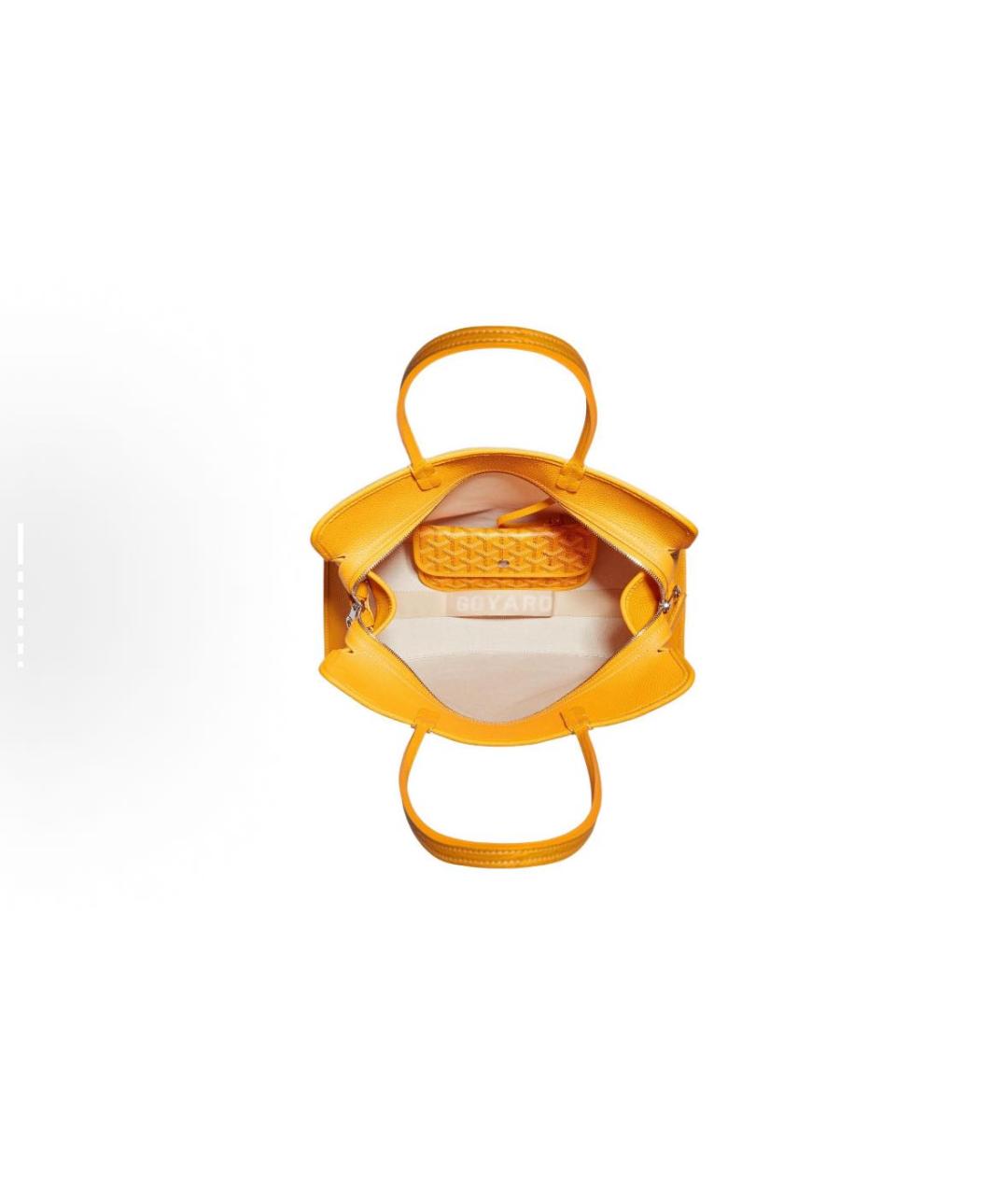 GOYARD Желтая кожаная сумка тоут, фото 4