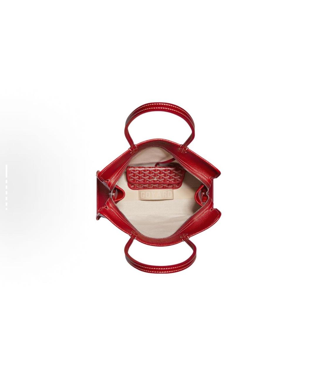 GOYARD Красная кожаная сумка тоут, фото 4