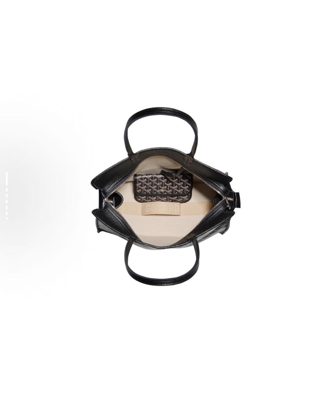 GOYARD Черная кожаная сумка тоут, фото 4