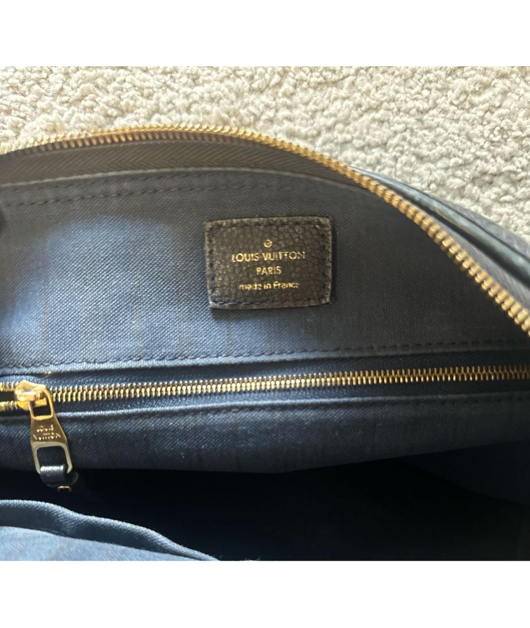 LOUIS VUITTON Черная кожаная сумка с короткими ручками, фото 7