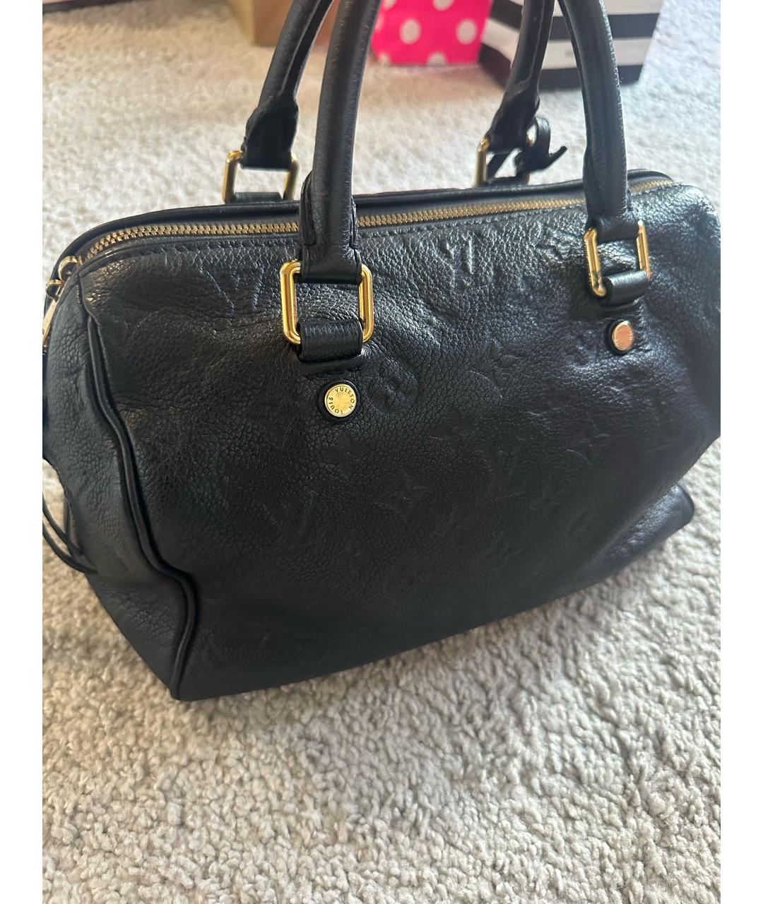 LOUIS VUITTON Черная кожаная сумка с короткими ручками, фото 2