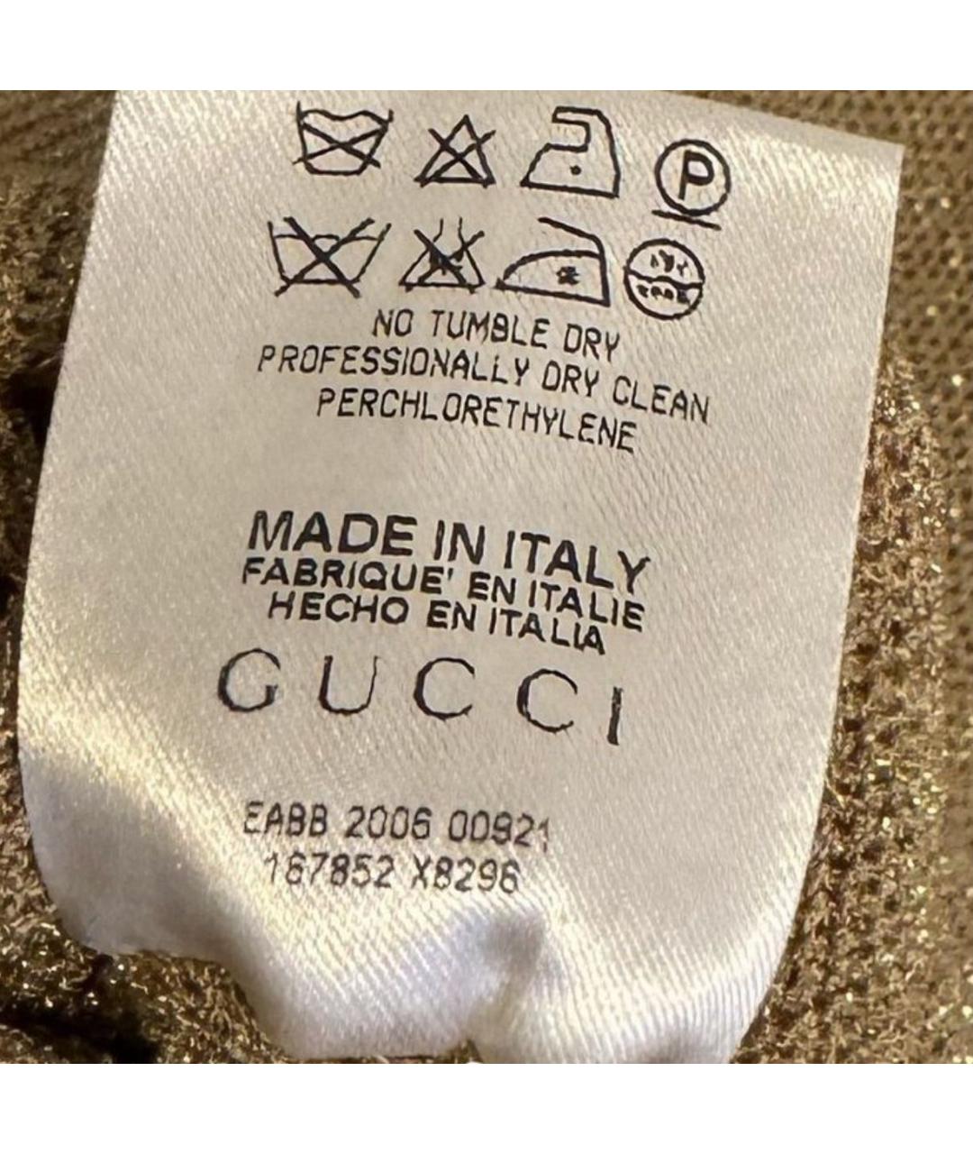 GUCCI Золотая вискозная майка, фото 6