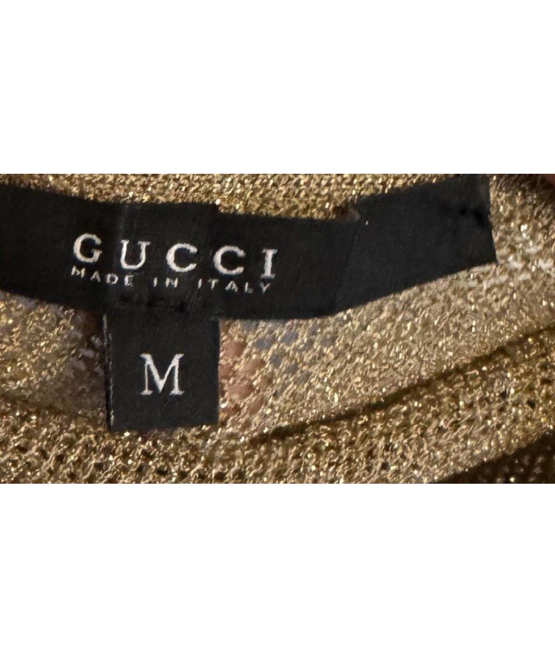 GUCCI Золотая вискозная майка, фото 8