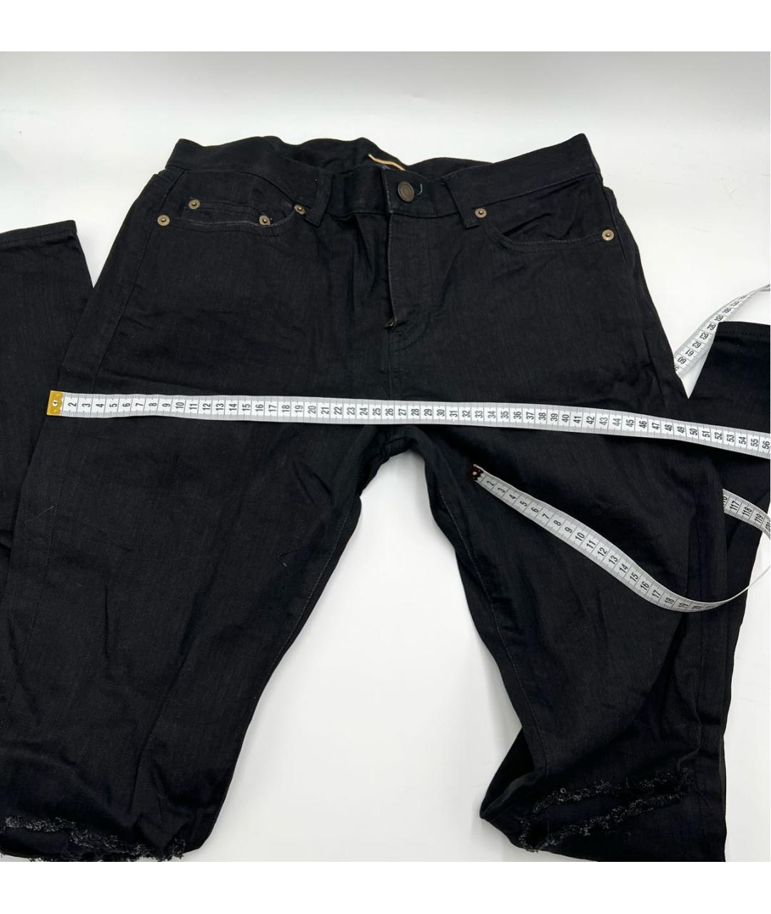 SAINT LAURENT Черные хлопковые прямые джинсы, фото 7