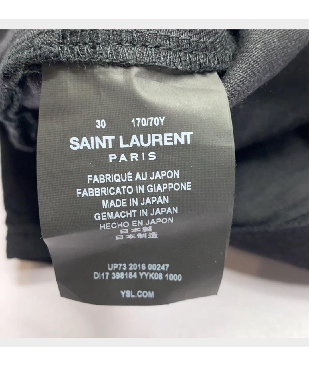 SAINT LAURENT Черные хлопковые прямые джинсы, фото 3