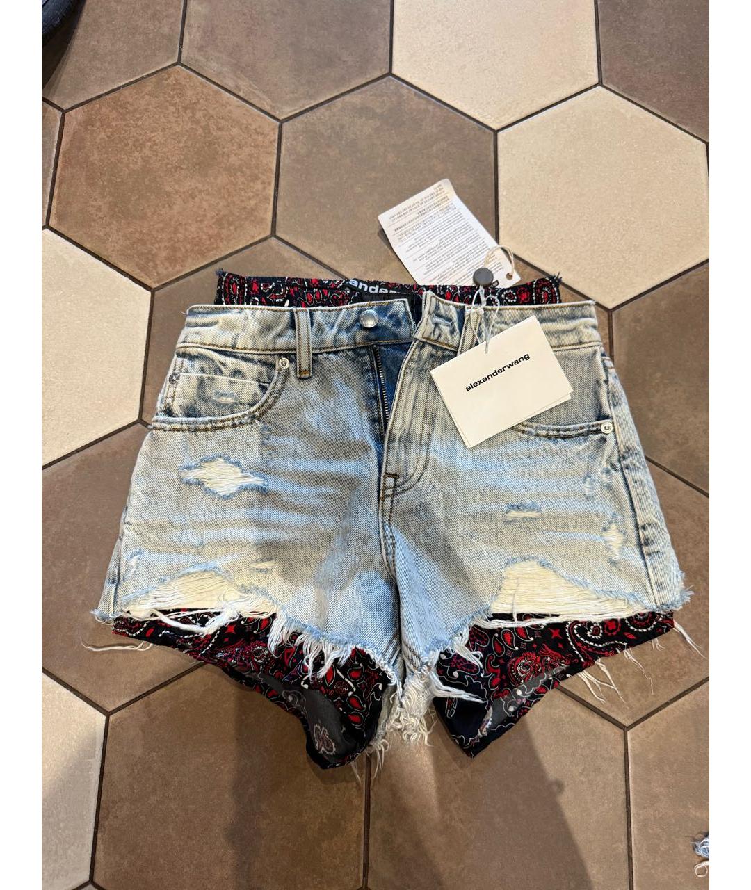 ALEXANDER WANG Голубые деним шорты, фото 4