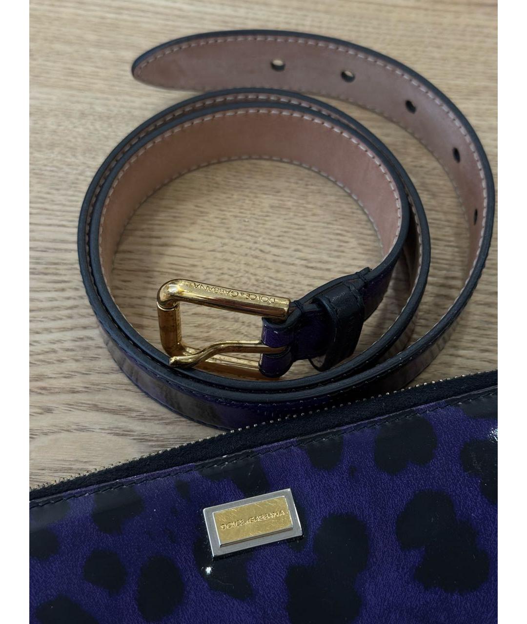 DOLCE&GABBANA Фиолетовый кошелек из лакированной кожи, фото 5
