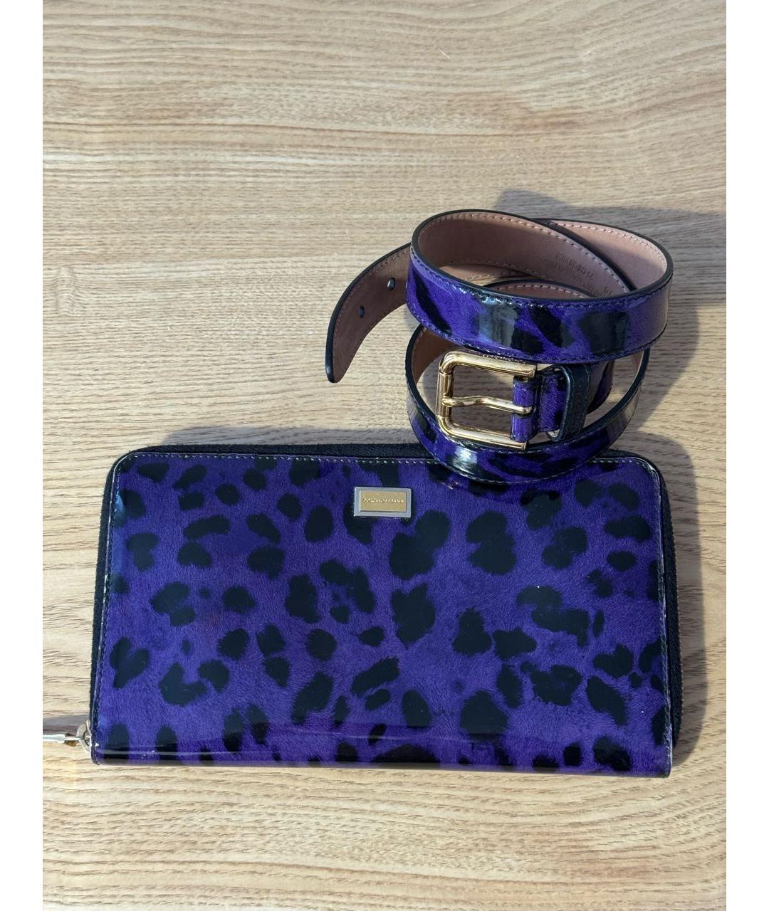 DOLCE&GABBANA Фиолетовый кошелек из лакированной кожи, фото 8