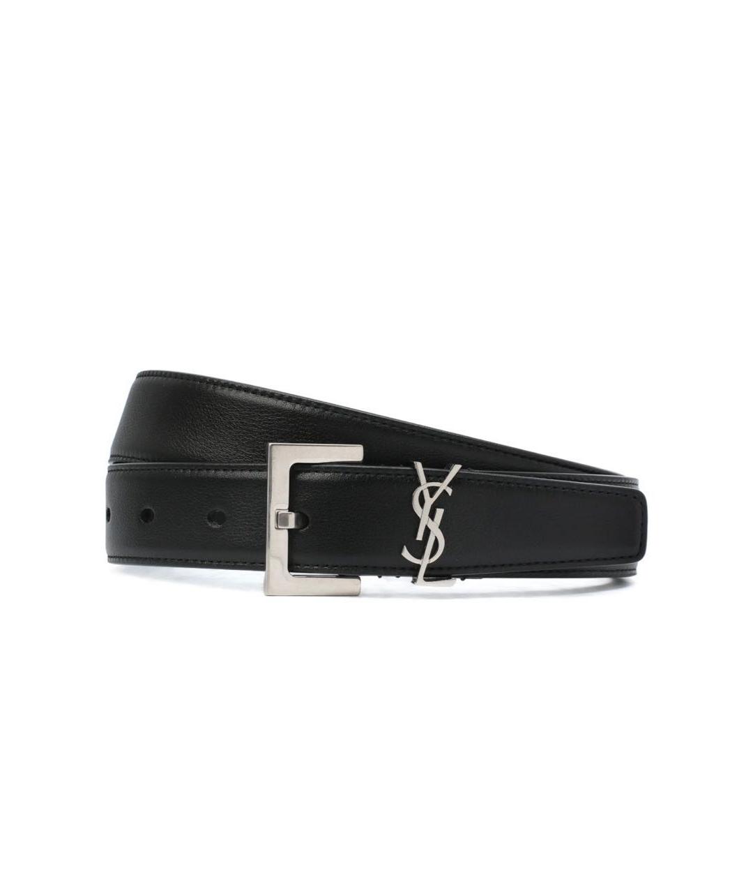 SAINT LAURENT Черный кожаный ремень, фото 8