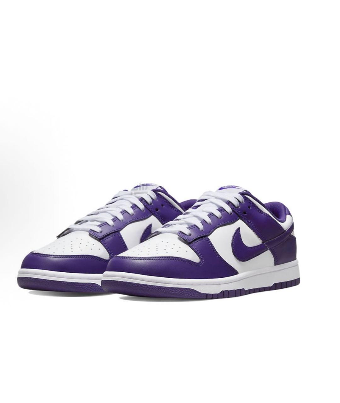 NIKE Фиолетовые кожаные низкие кроссовки / кеды, фото 3