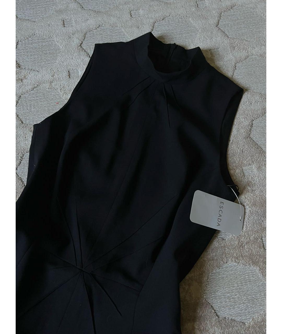 ESCADA Черное шерстяное повседневное платье, фото 2
