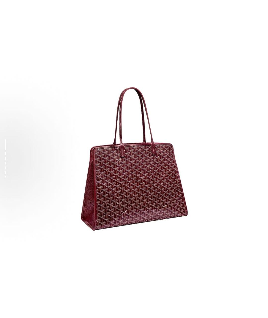 GOYARD Бордовая кожаная сумка тоут, фото 1