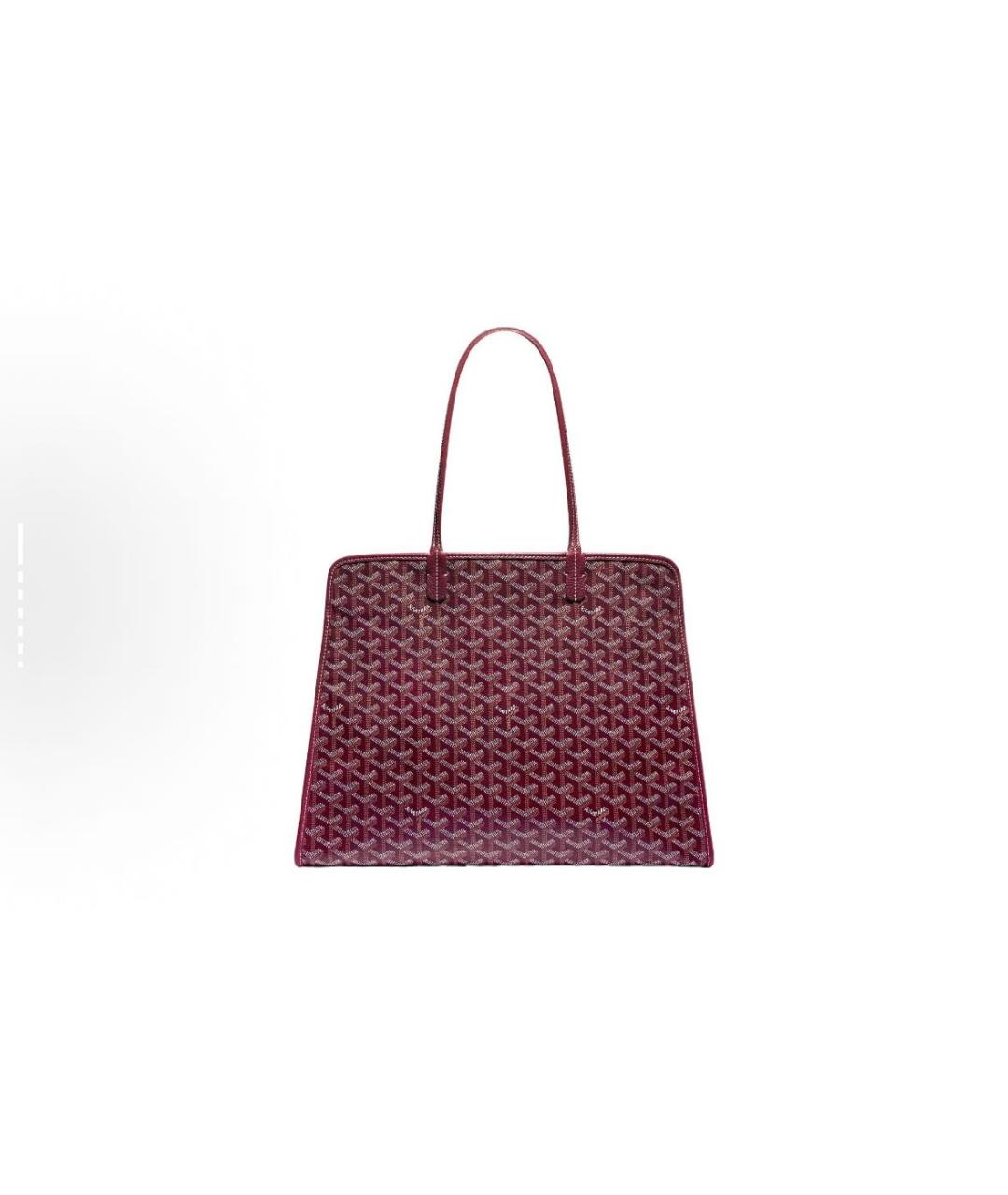 GOYARD Бордовая кожаная сумка тоут, фото 2