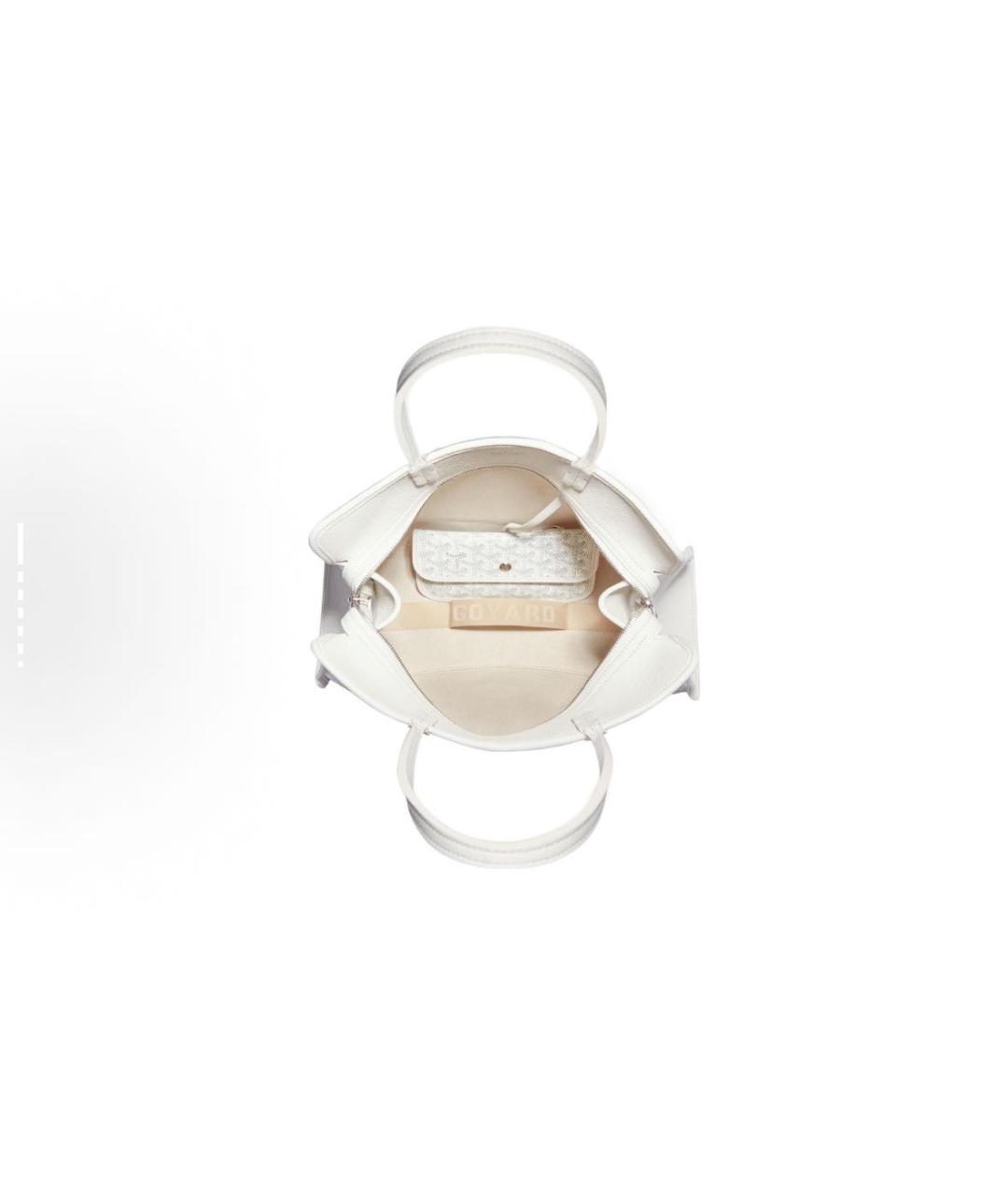 GOYARD Белая кожаная сумка тоут, фото 4