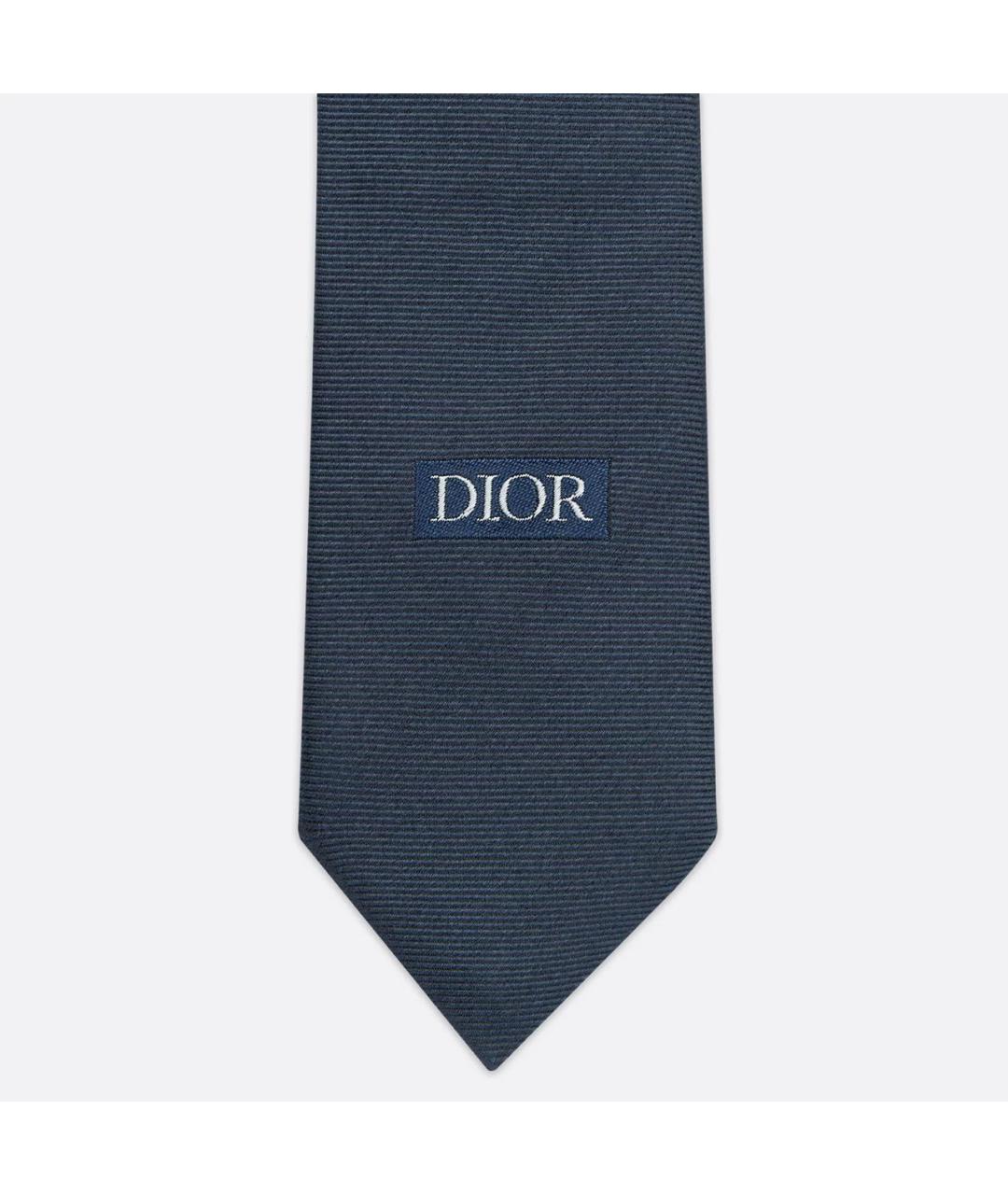 CHRISTIAN DIOR Темно-синий шелковый галстук, фото 2