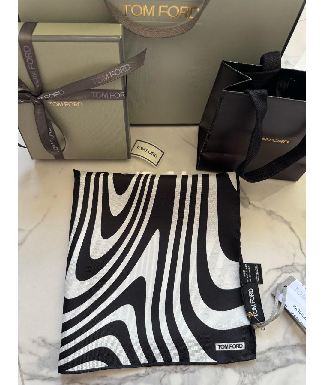 TOM FORD Черный шелковый платок, фото 6