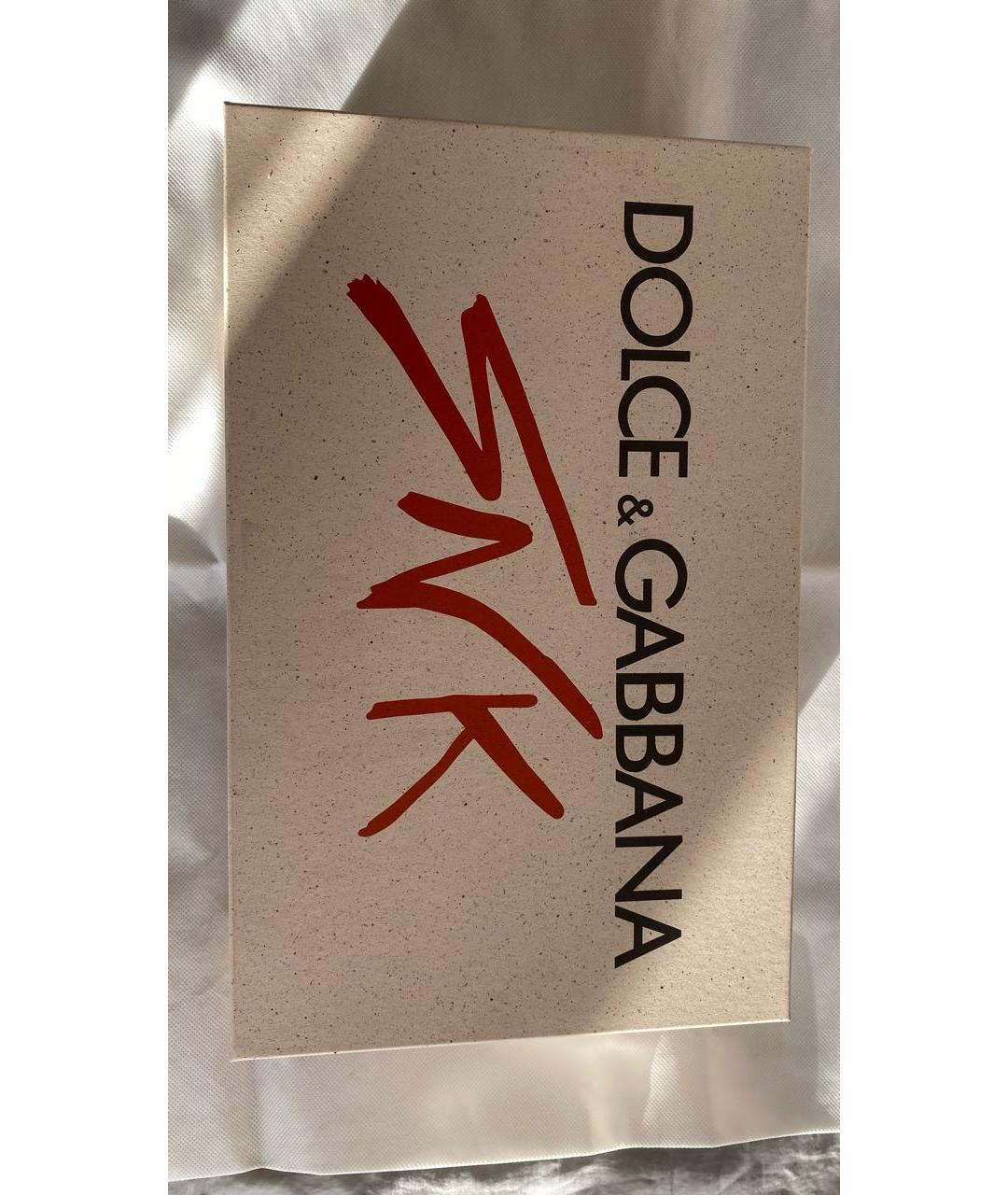 DOLCE&GABBANA Белые кожаные лодочки на низком каблуке, фото 7