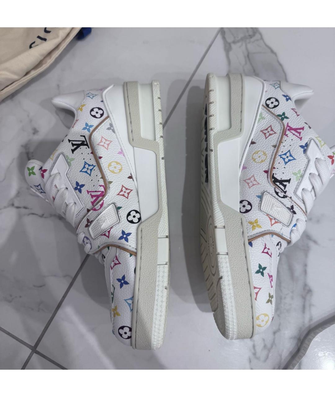 LOUIS VUITTON Белые кожаные кеды, фото 6
