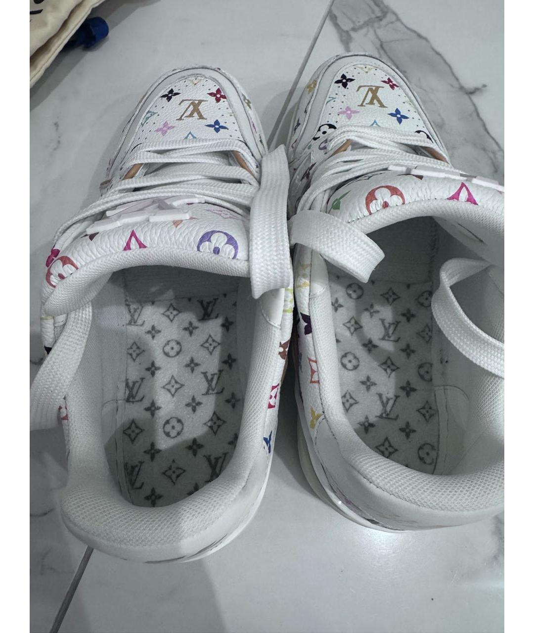 LOUIS VUITTON Белые кожаные кеды, фото 4