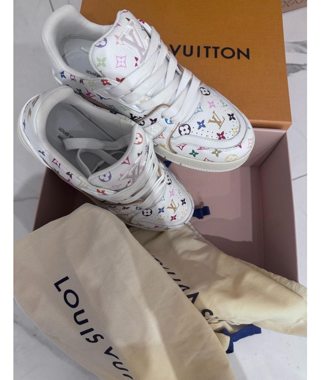 LOUIS VUITTON Белые кожаные кеды, фото 8