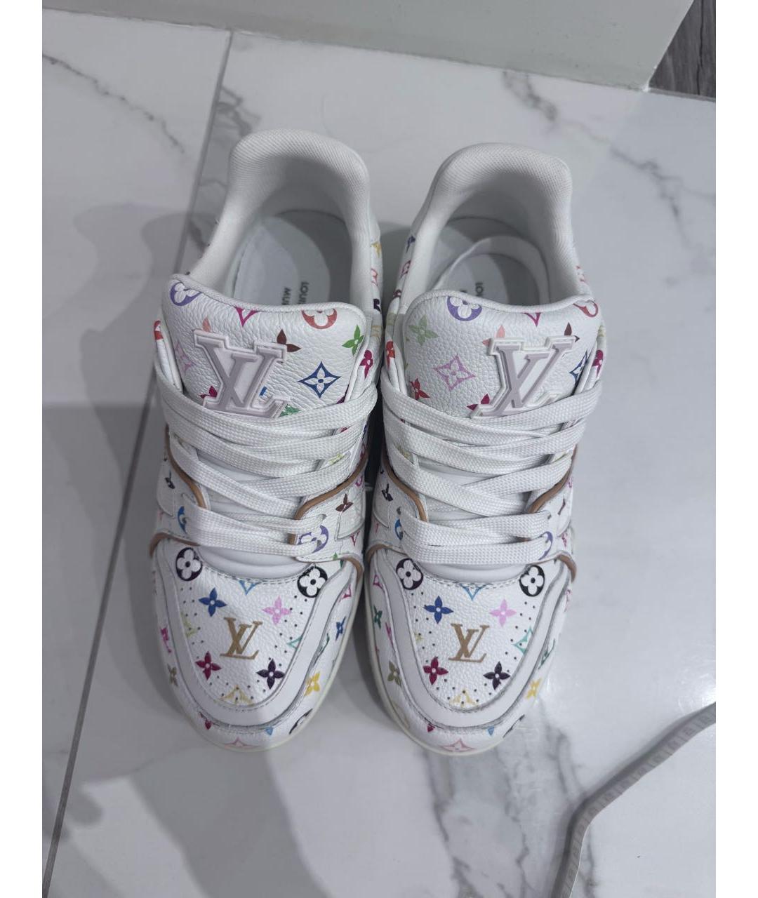 LOUIS VUITTON Белые кожаные кеды, фото 2