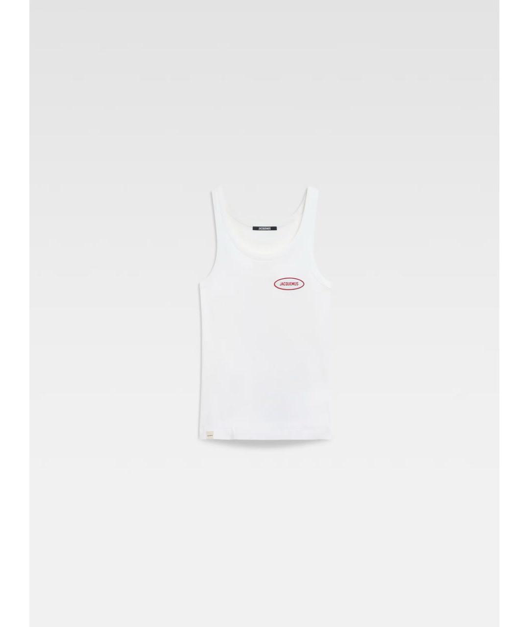 JACQUEMUS Белая хлопковая майка, фото 4