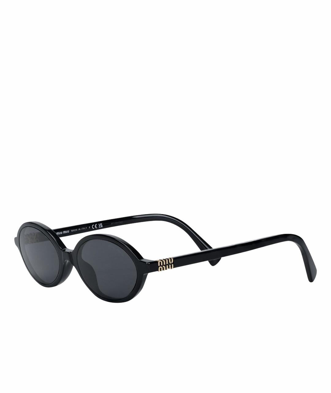 MIU MIU Черные пластиковые солнцезащитные очки, фото 1