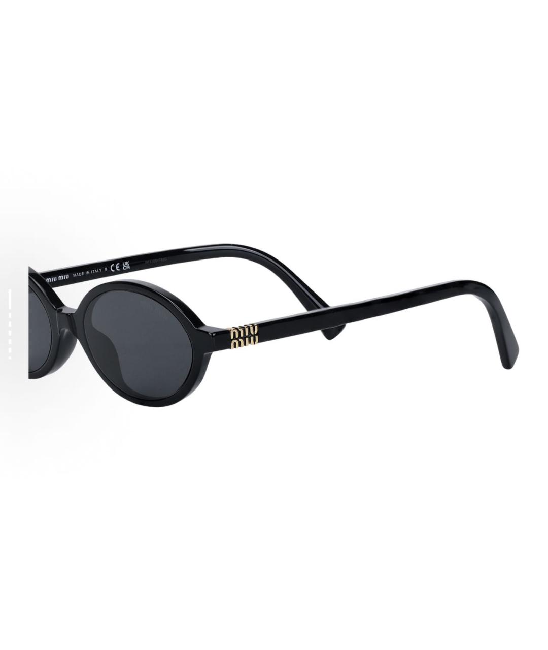 MIU MIU Черные пластиковые солнцезащитные очки, фото 4