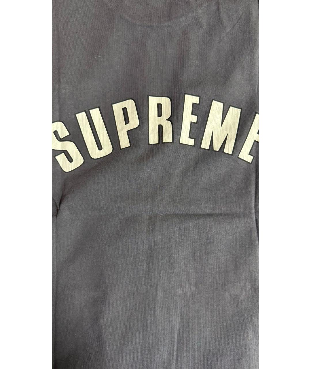 SUPREME Черная хлопковая футболка, фото 4