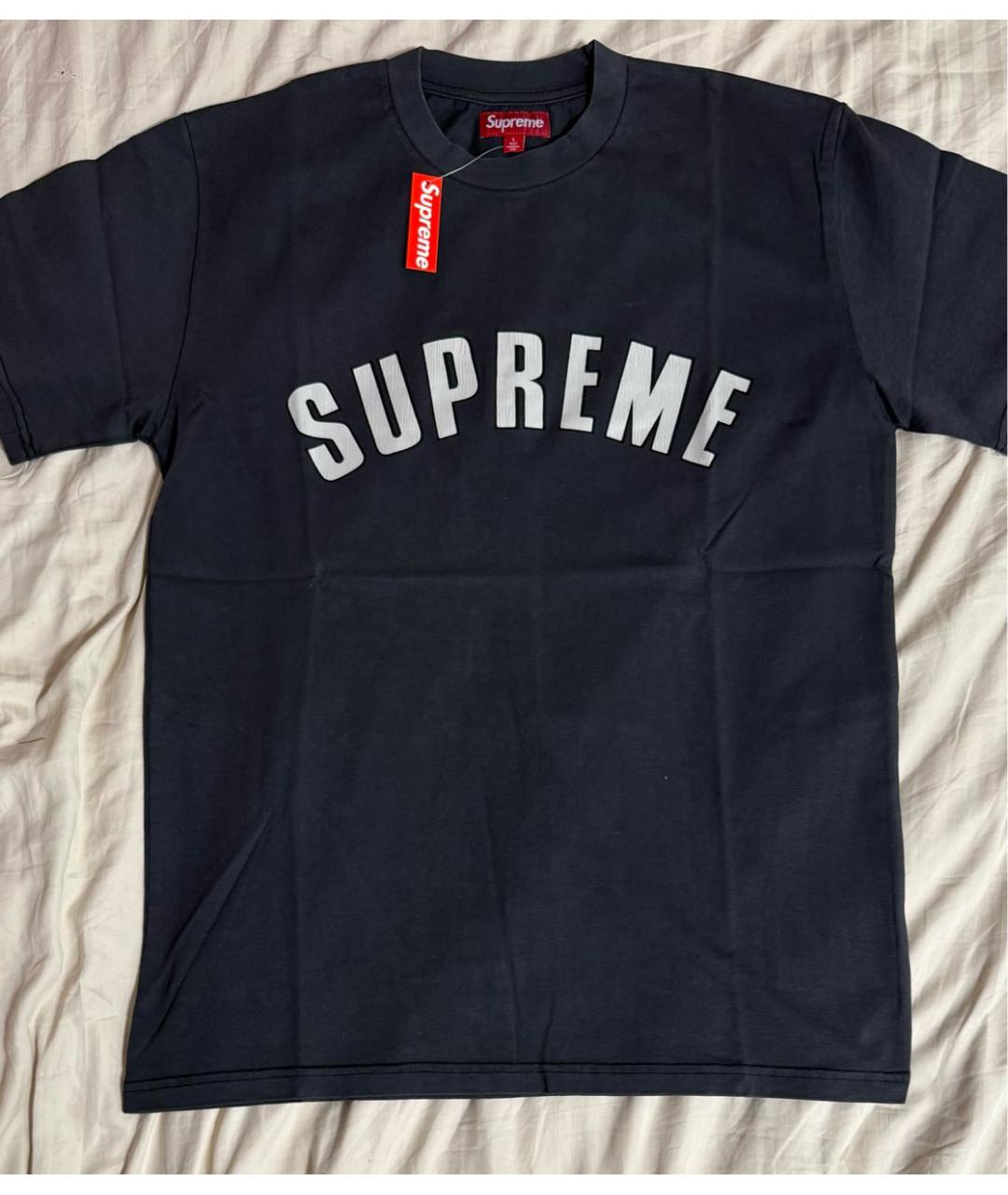 SUPREME Черная хлопковая футболка, фото 6