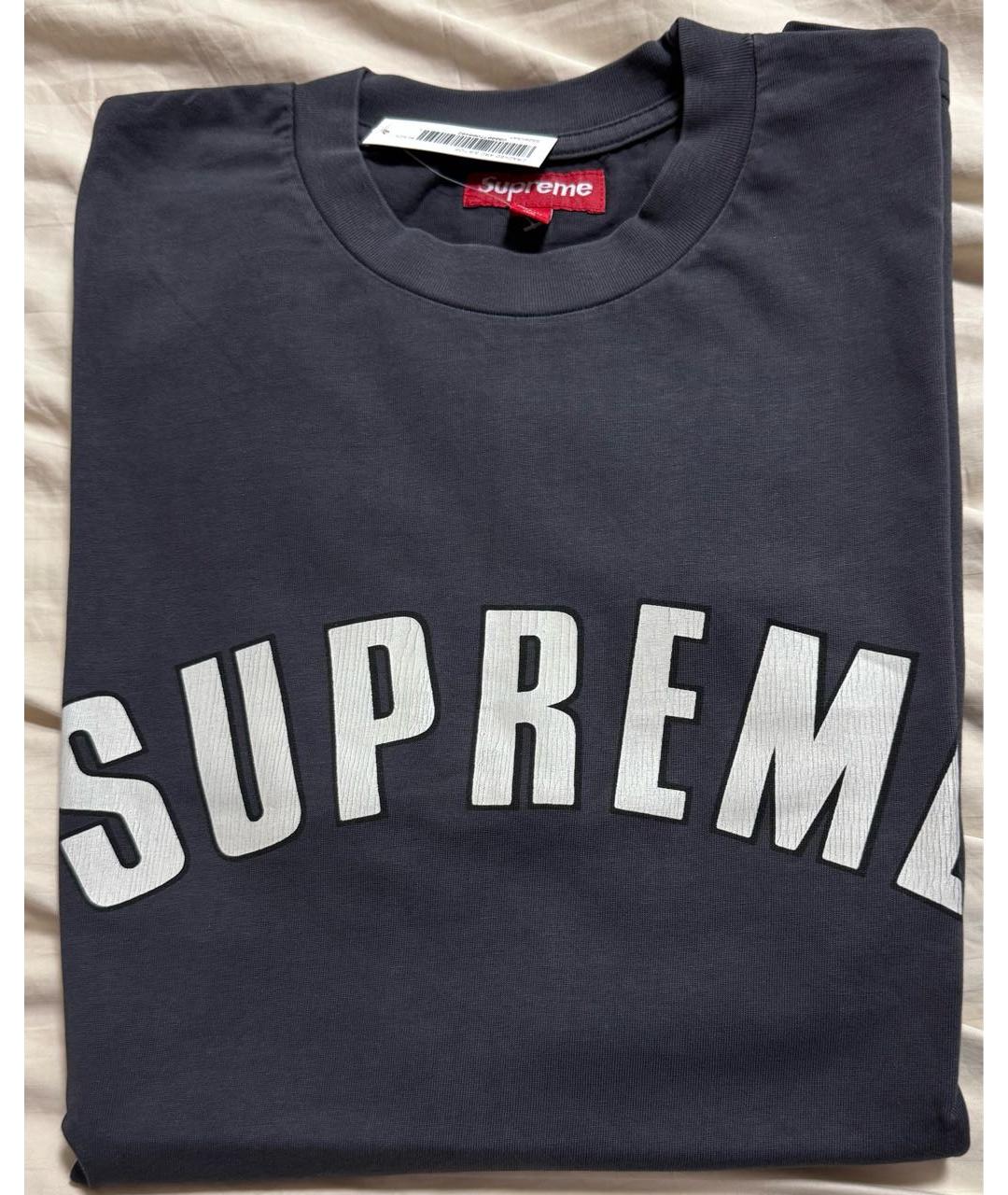 SUPREME Черная хлопковая футболка, фото 3