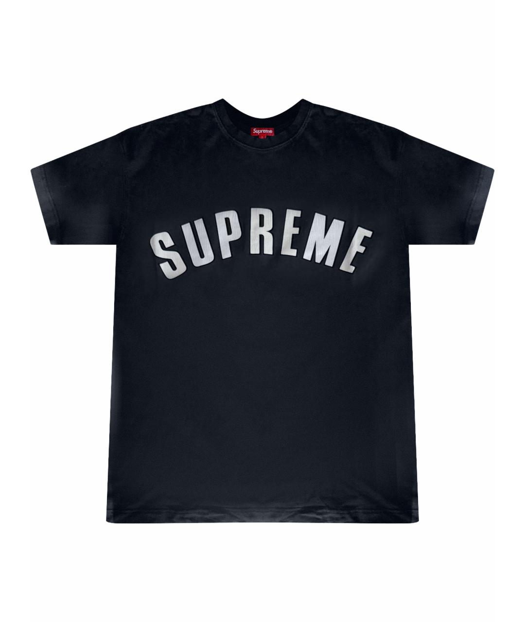 SUPREME Черная хлопковая футболка, фото 1
