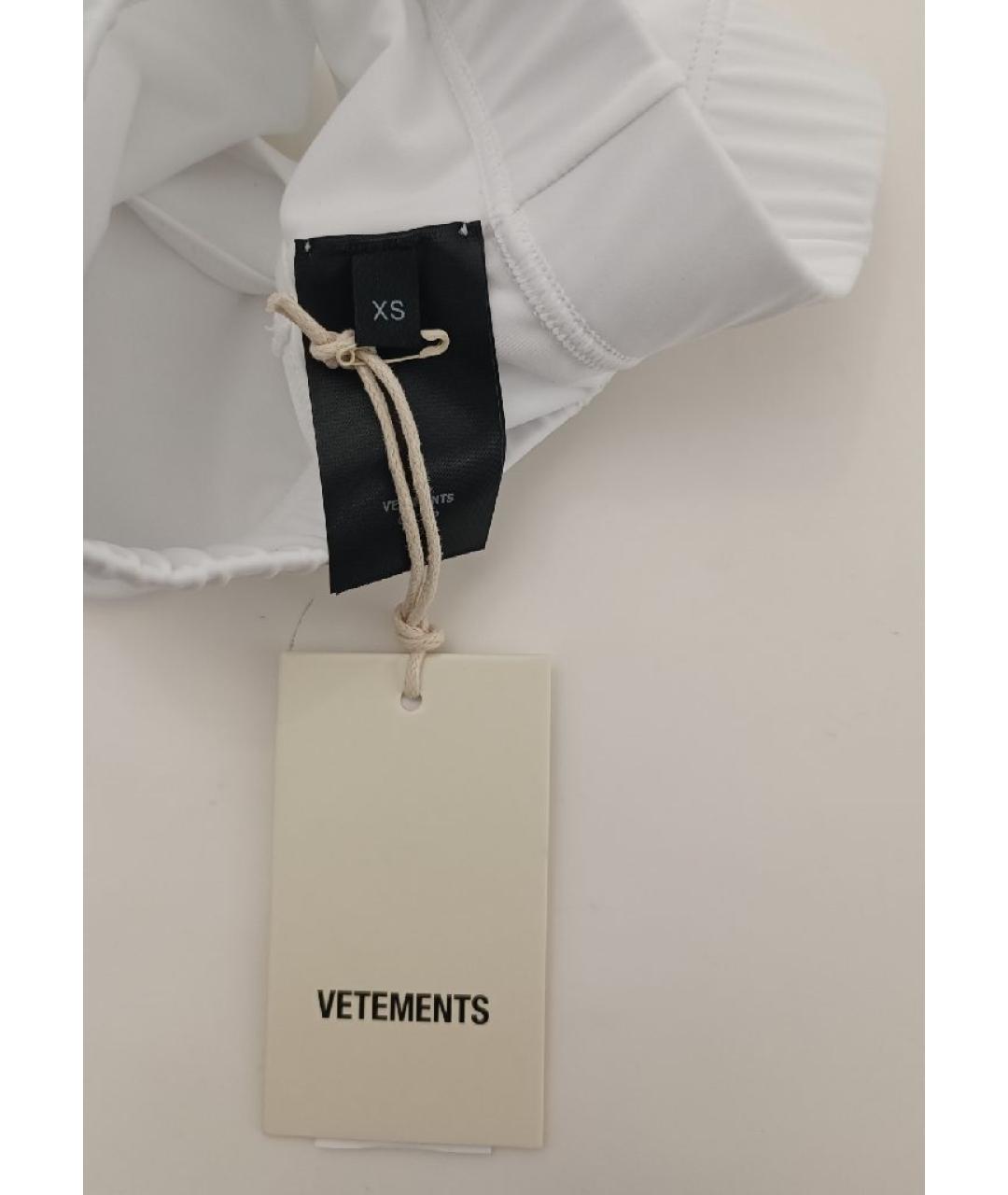 VETEMENTS Белая полиамидовая майка, фото 3