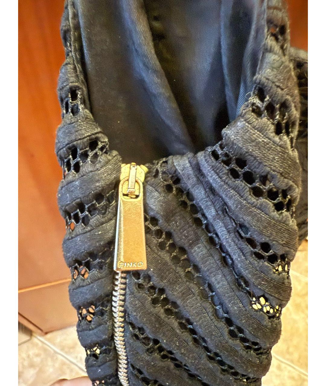 PINKO Черное полиэстеровое коктейльное платье, фото 4