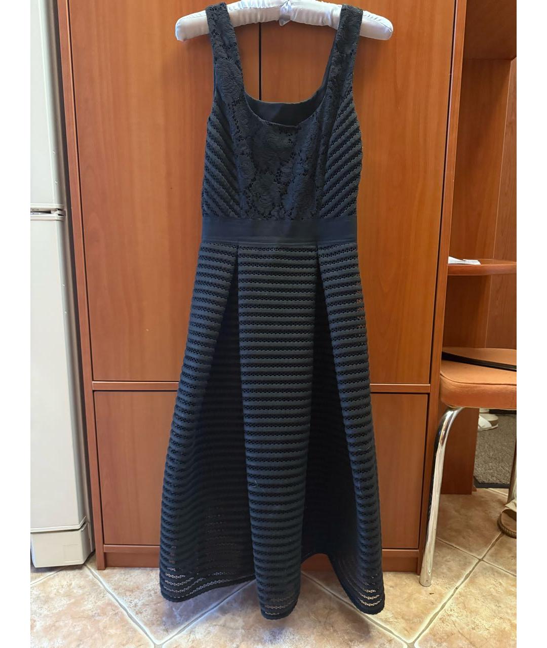 PINKO Черное полиэстеровое коктейльное платье, фото 2