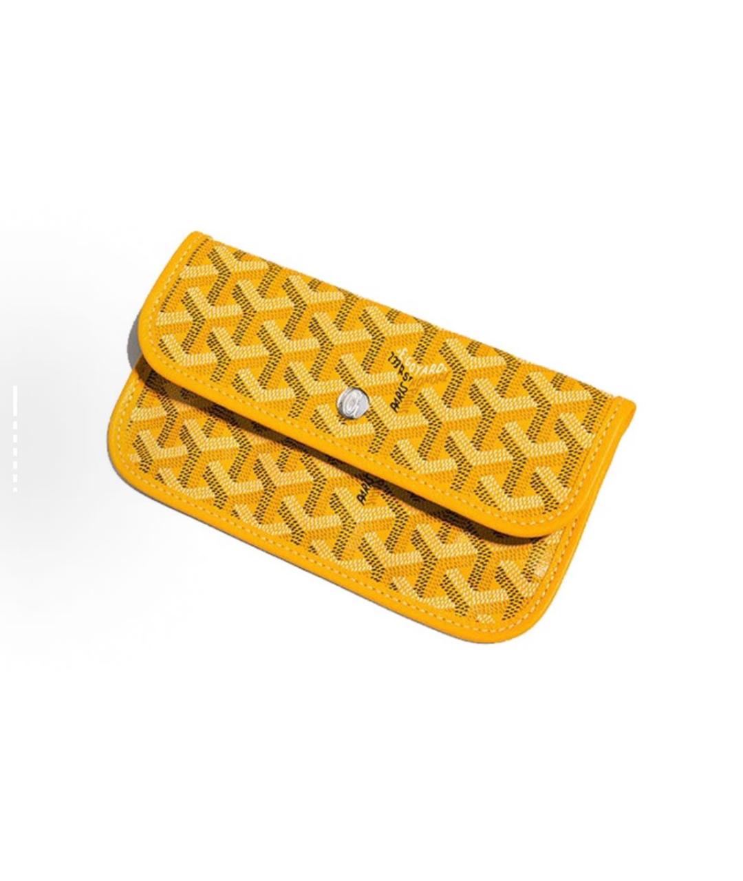 GOYARD Желтая кожаная сумка тоут, фото 4