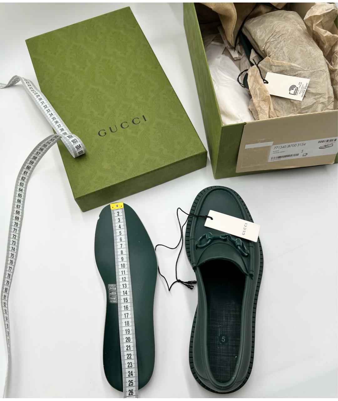 GUCCI Зеленые туфли, фото 5