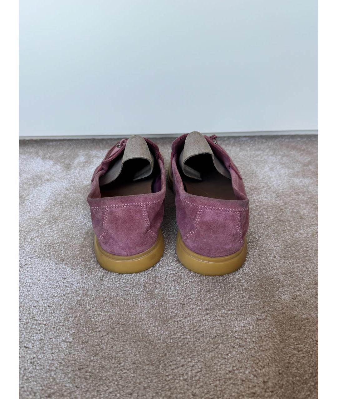 LORO PIANA Розовые замшевые лоферы, фото 4