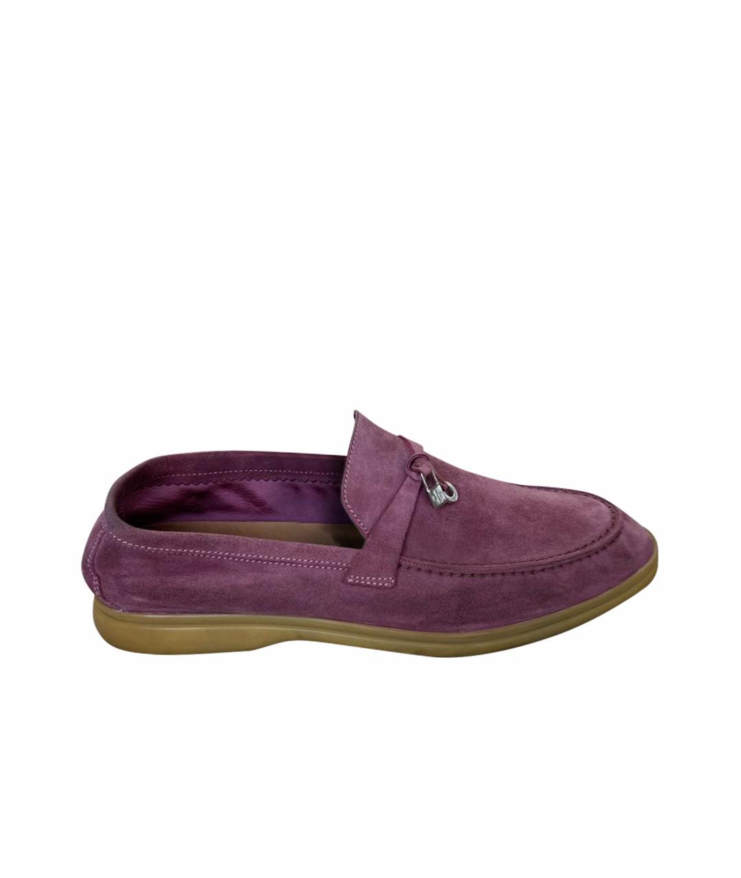 LORO PIANA Розовые замшевые лоферы, фото 1