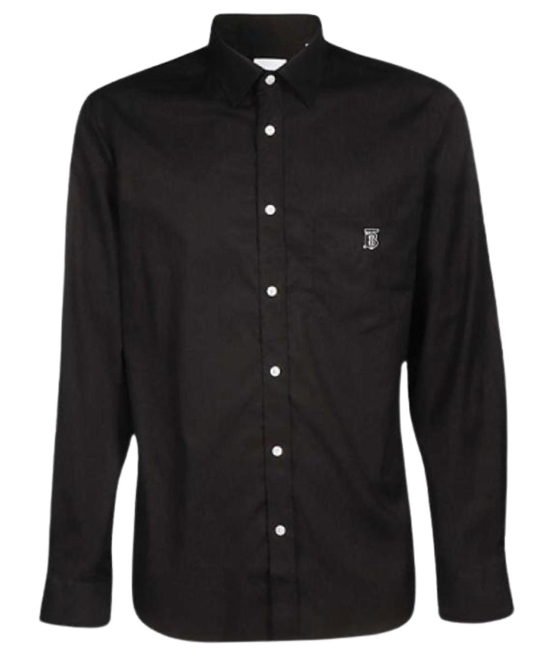 BURBERRY Черная хлопковая классическая рубашка, фото 1