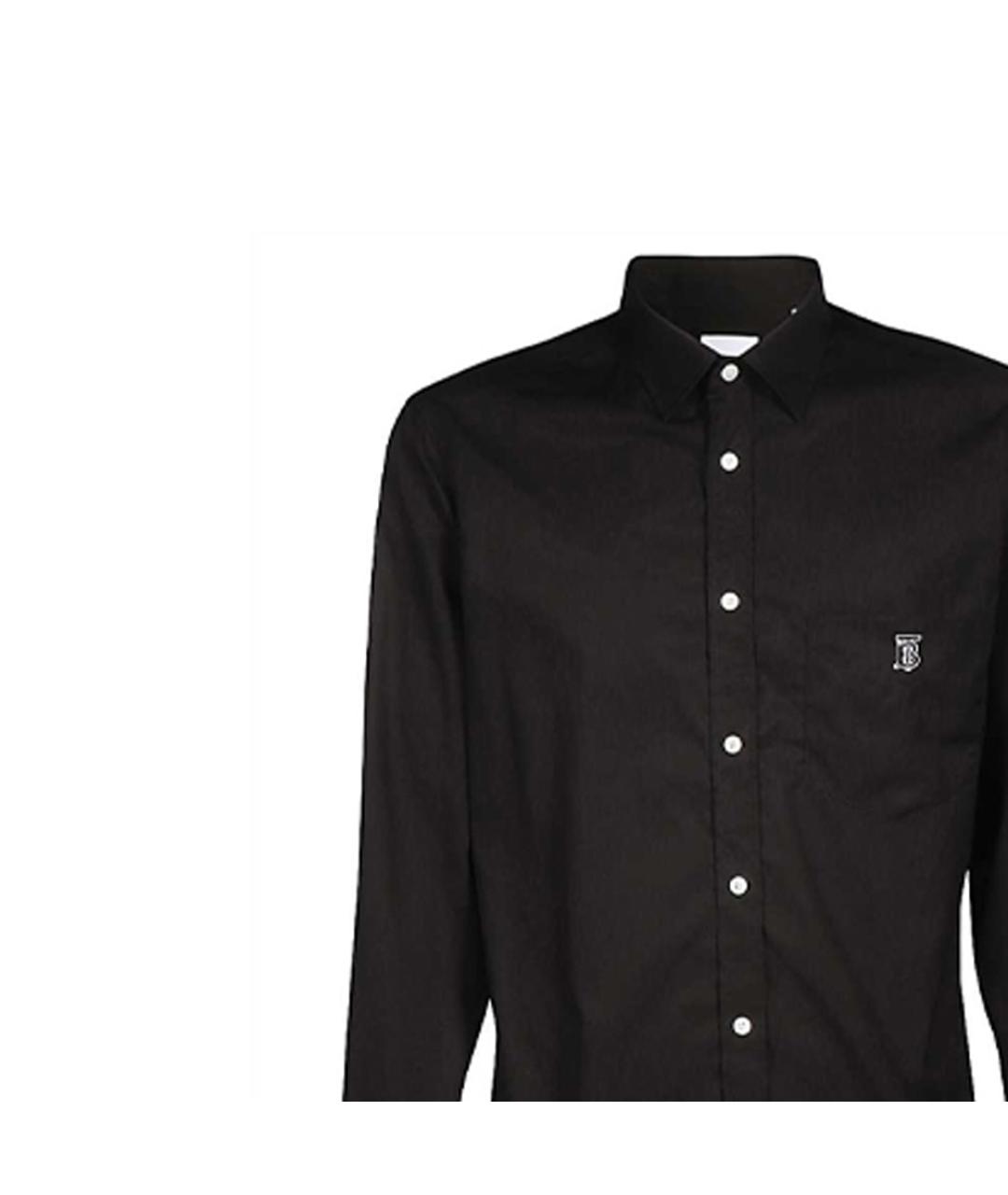 BURBERRY Черная хлопковая классическая рубашка, фото 5