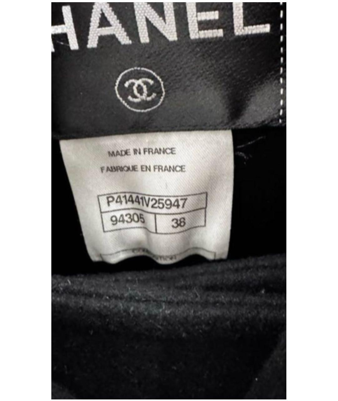 CHANEL Черное шерстяное пальто, фото 4