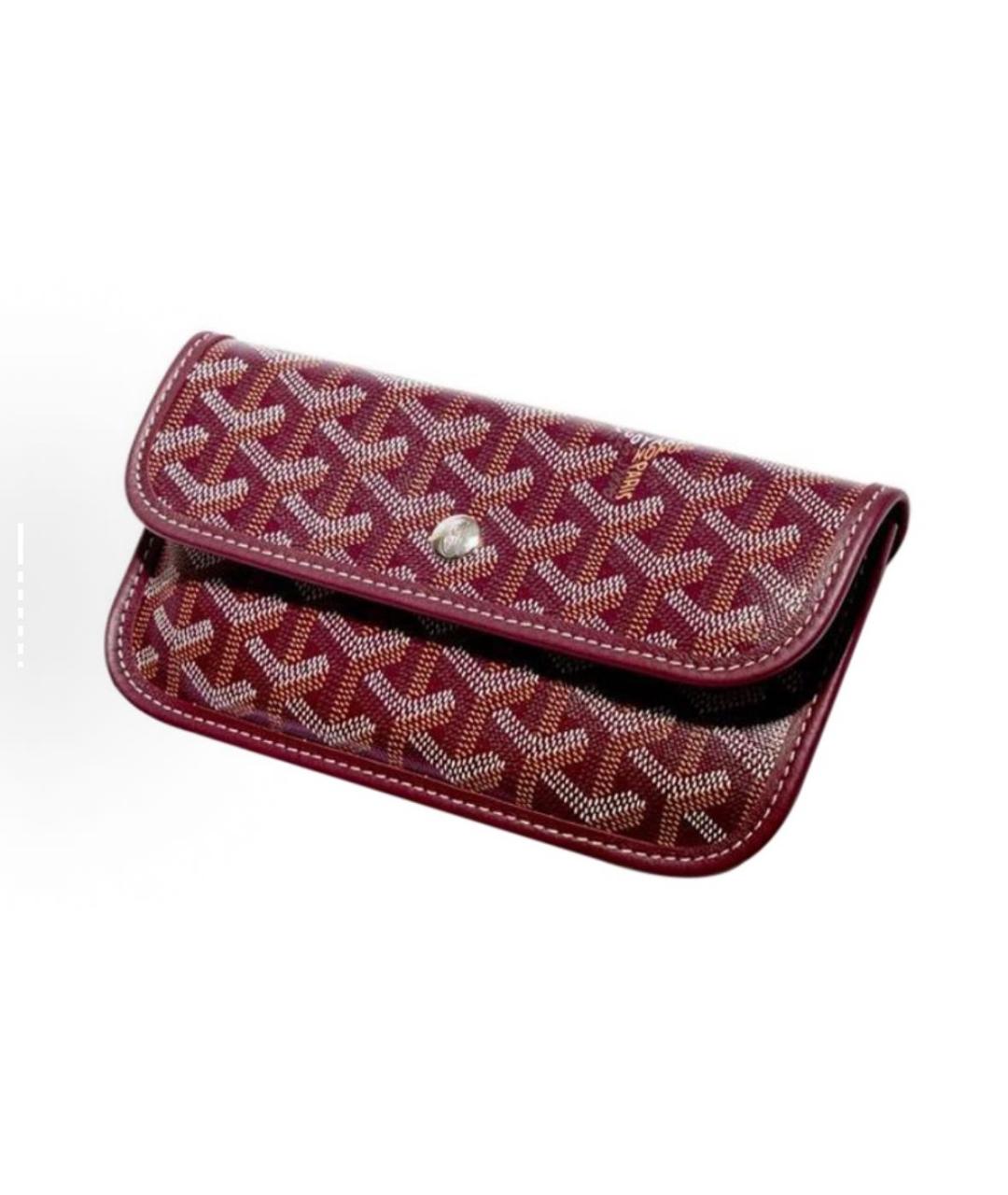 GOYARD Бордовая кожаная сумка тоут, фото 4