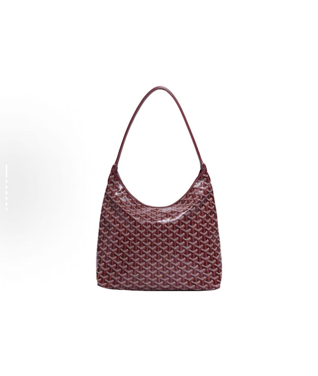 GOYARD Бордовая кожаная сумка тоут, фото 3