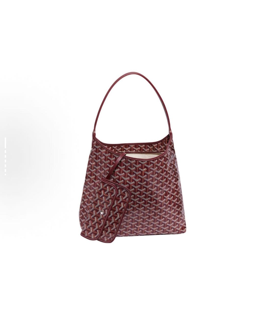 GOYARD Бордовая кожаная сумка тоут, фото 2